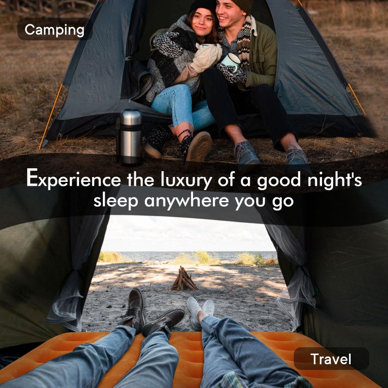 Luxchoice Air Mattress Twin with Built-in Rechargeable Pump 9'' Camping Inflatable Mattress Portable Blow up Mattress Air Bed Guest Bed for Home Outdoors Hiking Travel - Image 2