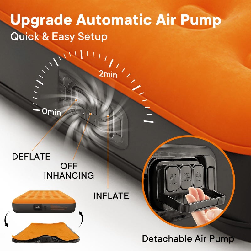 Luxchoice Air Mattress Twin with Built-in Rechargeable Pump 9'' Camping Inflatable Mattress Portable Blow up Mattress Air Bed Guest Bed for Home Outdoors Hiking Travel - Image 5