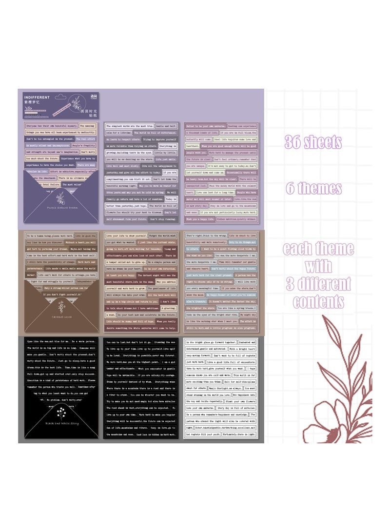 KASTWAVE 36 Sheets Small Talk Stickers for Journaling Quote Stickers, Vintage Scrapbook Stickers Junk Journal Supplies Decorative DIY Phrase Word Stickers for Notebook - Image 3
