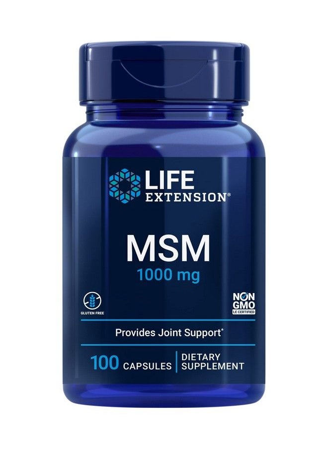 Life Extension - Msm 1000 Mg Joint Health Supplement For Adults Support Muscle Joints Knee And Cartilage Health For Mobility Strength Relief Glutenfree Nongmo 100 Capsules - Image 1