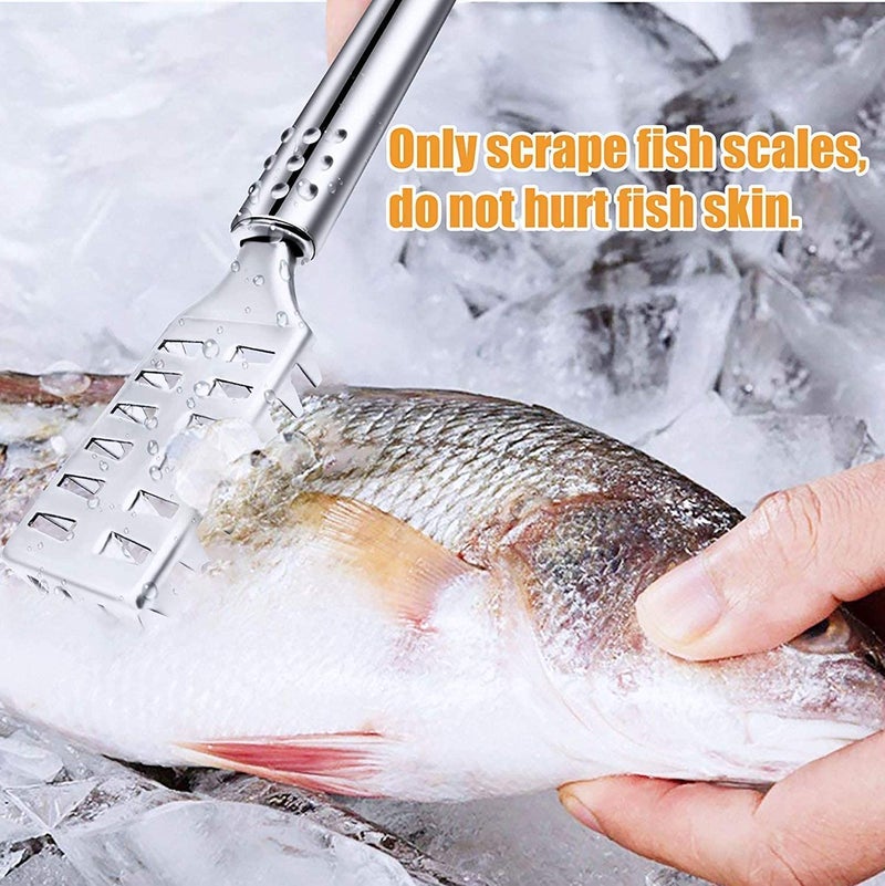 Eagean Eagean Stainless Steel Fish Scale Remover Fish Scaler Scraper Kitchen Tool  - Image 2