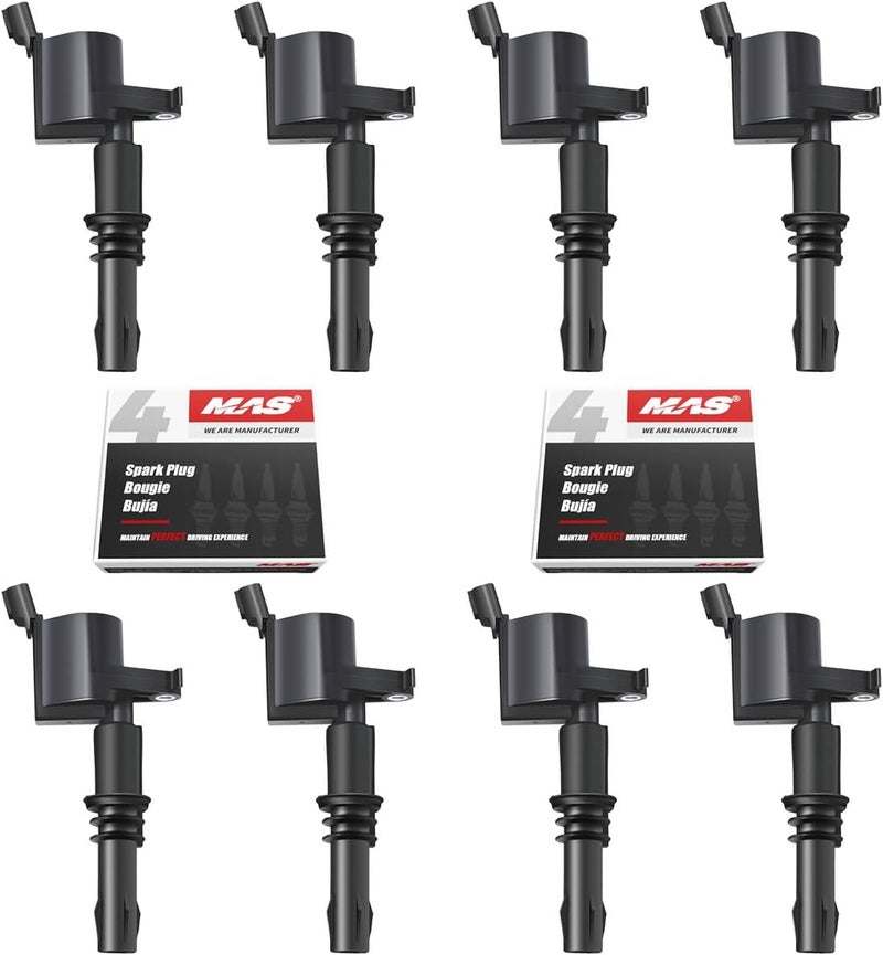 MAS مجموعة شمعات الإشعال MAS DG511 و SP515 SP546 من 8 قطع لسيارات لينكولن إكسبيديشن F150 F250 V8 5.4L - Image 1