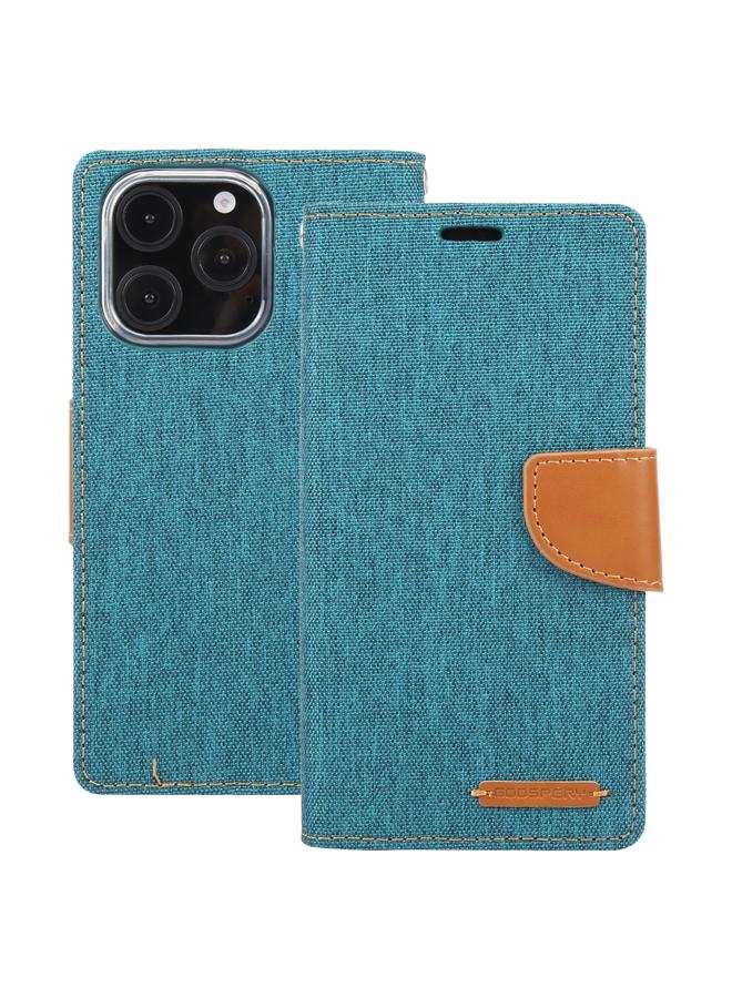 GOOSPERY Case For iPhone 16 Pro CANVAS DIARY Fabric Texture Flip Leather Phone Case  - Image 2