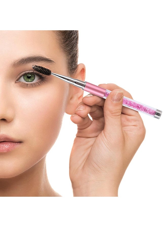 BTYMS 3 Pieces Spoolies for Eyelash Extensions with Cap Mascara Lash Wands Pink Brow Brushes Spooly for Eyelashes - Image 4
