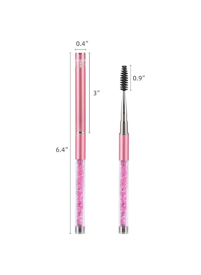 BTYMS 3 Pieces Spoolies for Eyelash Extensions with Cap Mascara Lash Wands Pink Brow Brushes Spooly for Eyelashes - Image 5