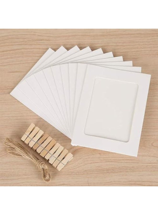 إطارات صور ورقية من ، مقاس 4 × 6 بوصات، 30 قطعة، إطارات صور ورقية، إطارات صور من الورق المقوى مع مشابك وخيوط، حوامل صور بمشابك يمكنك تركيبها بنفسك، طقم عرض وتعليق الصور، ديكور حائط للمنزل والحفلات والمكتب - Image 2