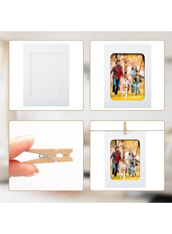 إطارات صور ورقية من ، مقاس 4 × 6 بوصات، 30 قطعة، إطارات صور ورقية، إطارات صور من الورق المقوى مع مشابك وخيوط، حوامل صور بمشابك يمكنك تركيبها بنفسك، طقم عرض وتعليق الصور، ديكور حائط للمنزل والحفلات والمكتب - Image 4