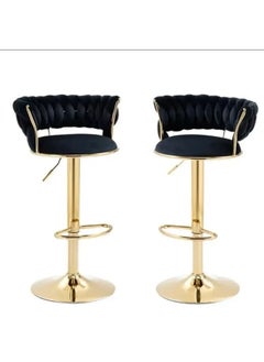 Generic 2 Pc's Adjustable Height Metal Frame Cushioned Bar Stool with Emerald Velvet Seat barstools chairs velvet style  - Image 5