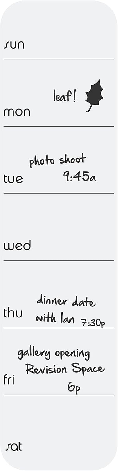 Three by Three Seattle 3.5 x 14 Inch Frameless Peel and Stick Dry Erase Weekly Planner for Office, Home, or School Décor (White) - Image 4