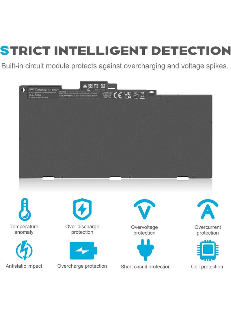 11.55V 51Wh Laptop Battery for HP EliteBook 840 G2 G4, 850 G3 G4, 745 G3, 755 G4 – Compatible with TA03XL, 854047-1C1 – Includes Crowbar & Phillips Screwdriver - Image 5