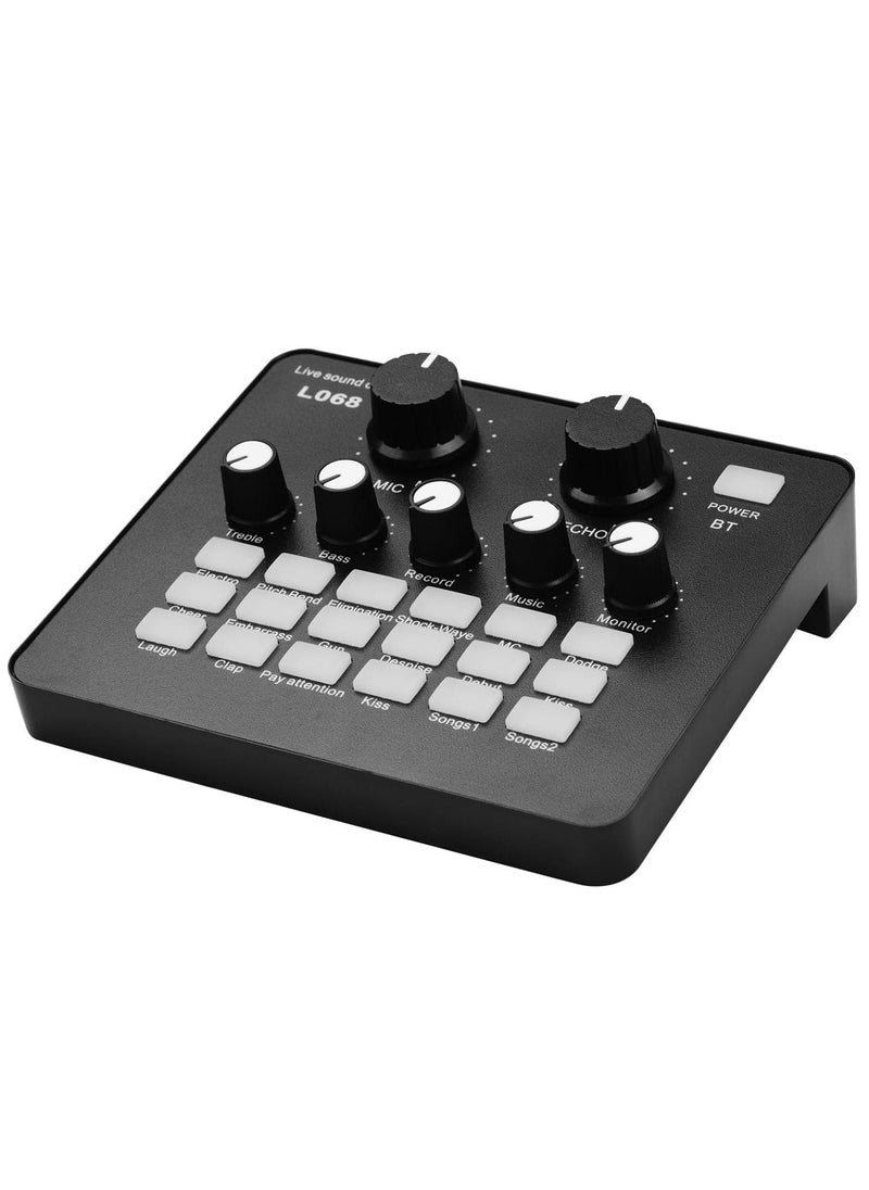 ELTRAZONE Mini Rechargeable Live Sound Card Voice Changer Device Built-in Multiple Sound Effects with Earphone Lavalier Microphone for Smartphone Computer Live Streaming Online Singing Chating Music Recording - Image 1