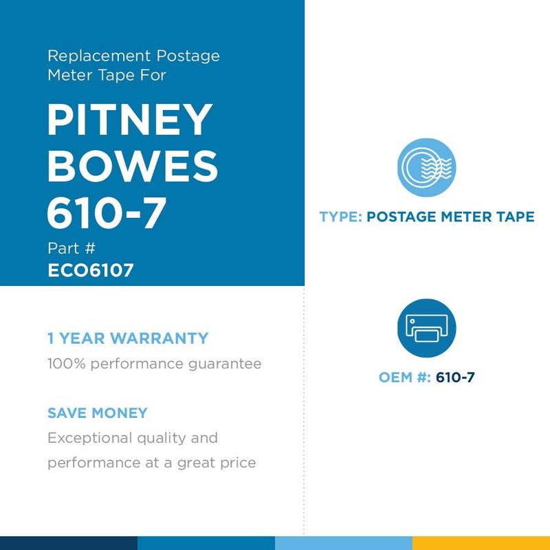 Clover ecoPost Replacement Postage Meter Tape for Pitney Bowes 613-H - Image 3