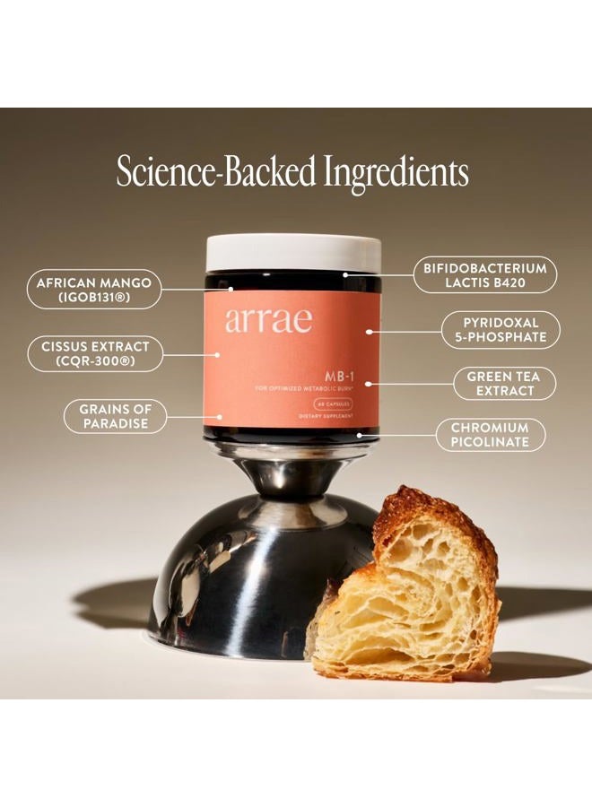 Arrae MB-1, Natural Dietary Supplement, Control Appetite, Increase Energy, Support Healthy Metabolism, 60 Capsules - Image 2