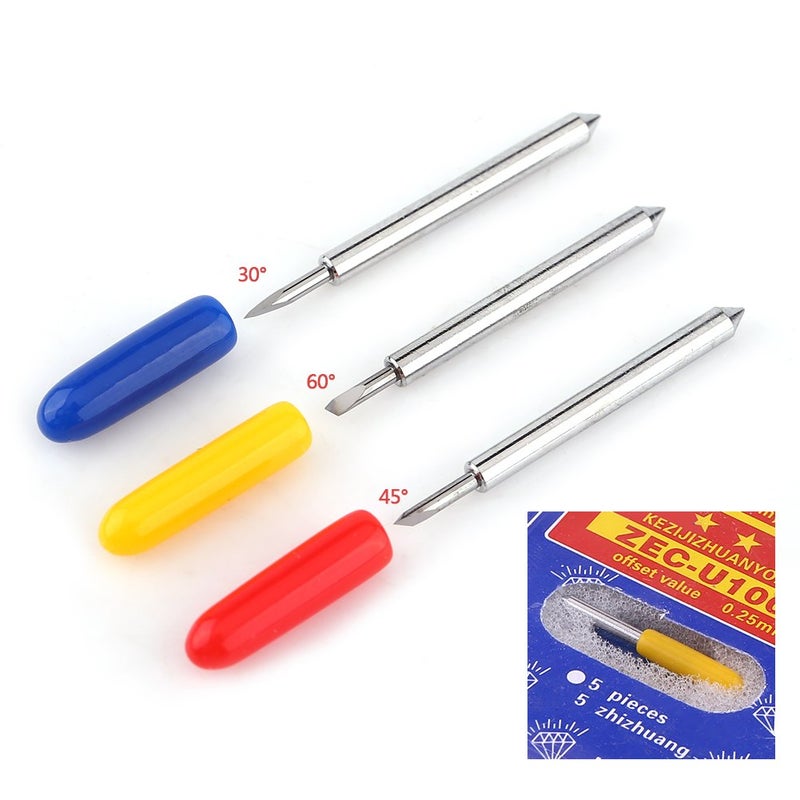 15pcs High Hardness Plotter Blade Cutter Tool Set 30 45 60 Degree Angles - Image 3