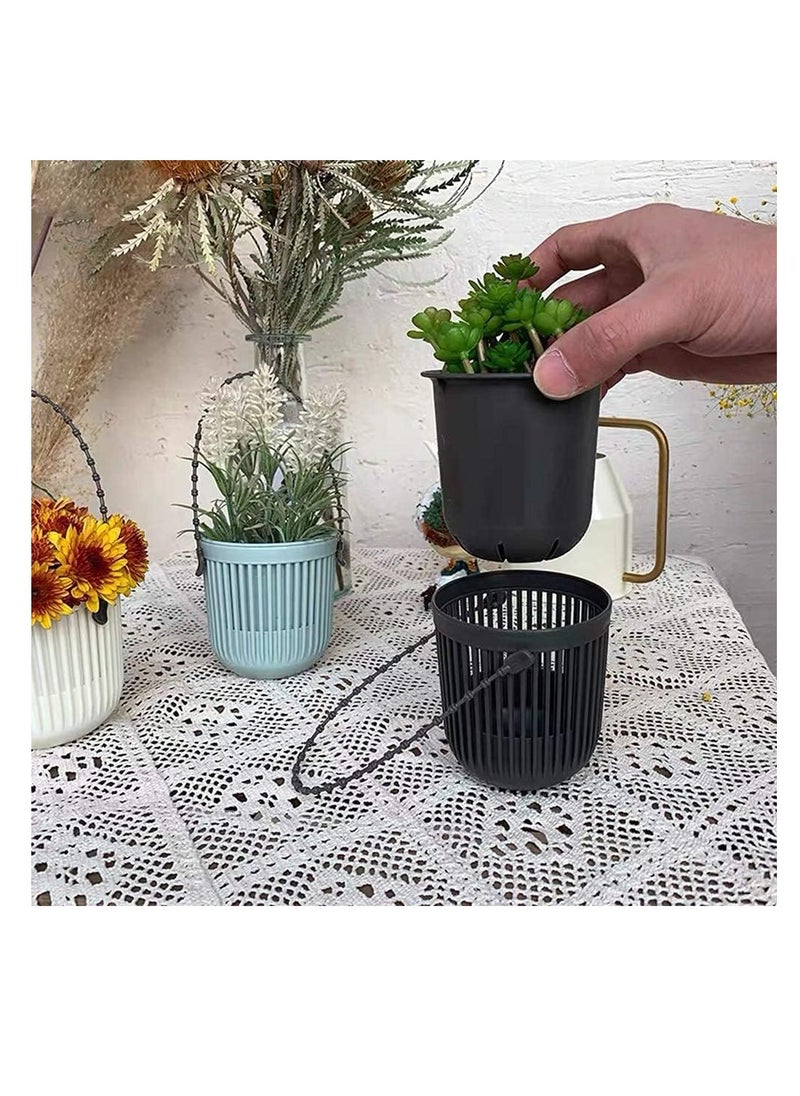 SYOSI Succulent Planters Pots with Drainage 6 Pack 3.5‘’ Two-Piece Succulent Planters Pots with Drainage, Flexible Removable Handle Planting Pots Flower Pots Small Planter Pots for Mini Plants  - Image 3