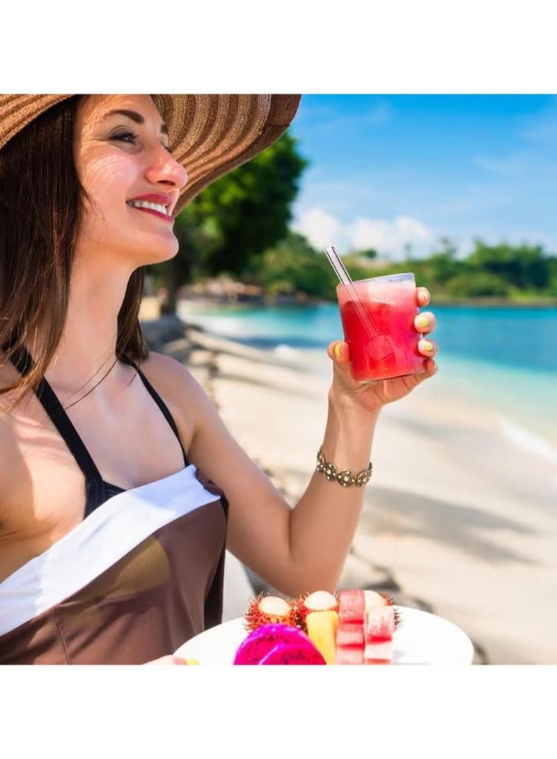 8 قطع الزجاج القش تتحطم مقاومة ، 4 بوصة قصيرة قابلة لإعادة الاستخدام الزجاج القش مع فرشاة تنظيف ، غسالة صحون آمنة ، الشرب القش مثالية للعصائر ، القهوة ، عصير (الملونة) - Image 3