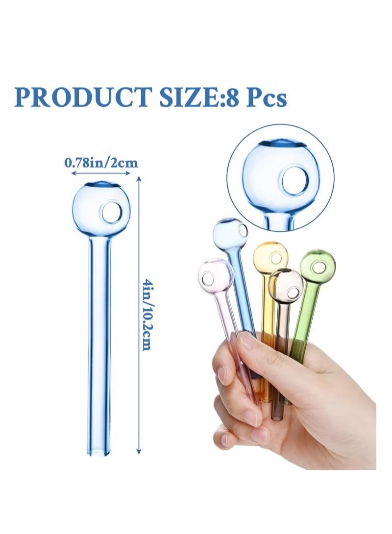 8 قطع الزجاج القش تتحطم مقاومة ، 4 بوصة قصيرة قابلة لإعادة الاستخدام الزجاج القش مع فرشاة تنظيف ، غسالة صحون آمنة ، الشرب القش مثالية للعصائر ، القهوة ، عصير (الملونة) - Image 5