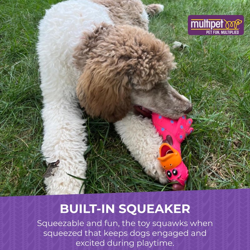 Multipet's 11.5-Inch Latex Polka Dot Globken Chicken Dog Toy, Assorted (61001) - Image 4