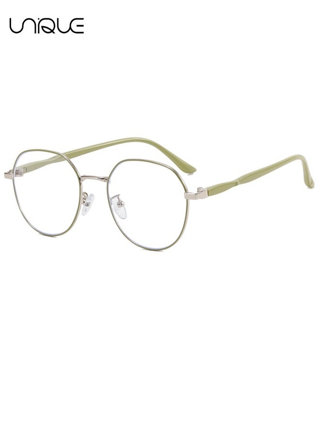Unique Glasses - Blue Light Blocking Glasses - Large Frame Glasses - Non-Myopic Glasses - Women's Men's Computer Reading/Gaming/TV/Mobile Phone Glasses, Anti-Eye Fatigue (Green) - Image 1