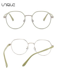 Unique Glasses - Blue Light Blocking Glasses - Large Frame Glasses - Non-Myopic Glasses - Women's Men's Computer Reading/Gaming/TV/Mobile Phone Glasses, Anti-Eye Fatigue (Green)  - Image 3