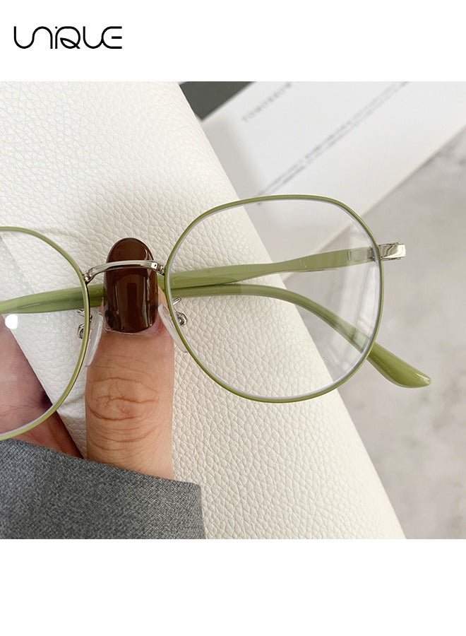 Unique Glasses - Blue Light Blocking Glasses - Large Frame Glasses - Non-Myopic Glasses - Women's Men's Computer Reading/Gaming/TV/Mobile Phone Glasses, Anti-Eye Fatigue (Green) - Image 4