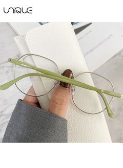 Unique Glasses - Blue Light Blocking Glasses - Large Frame Glasses - Non-Myopic Glasses - Women's Men's Computer Reading/Gaming/TV/Mobile Phone Glasses, Anti-Eye Fatigue (Green)  - Image 5