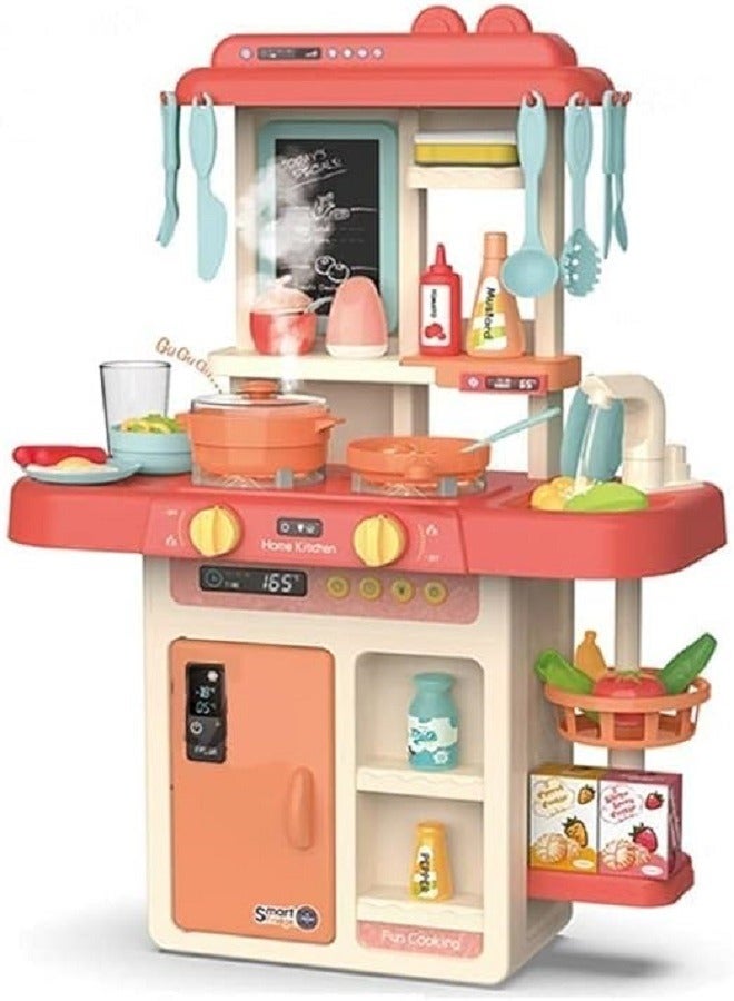 42-Piece Fashion Pretend Beautiful Kitchen Play Set Toy With Light And Sound 45.5x22x63cm - Image 1