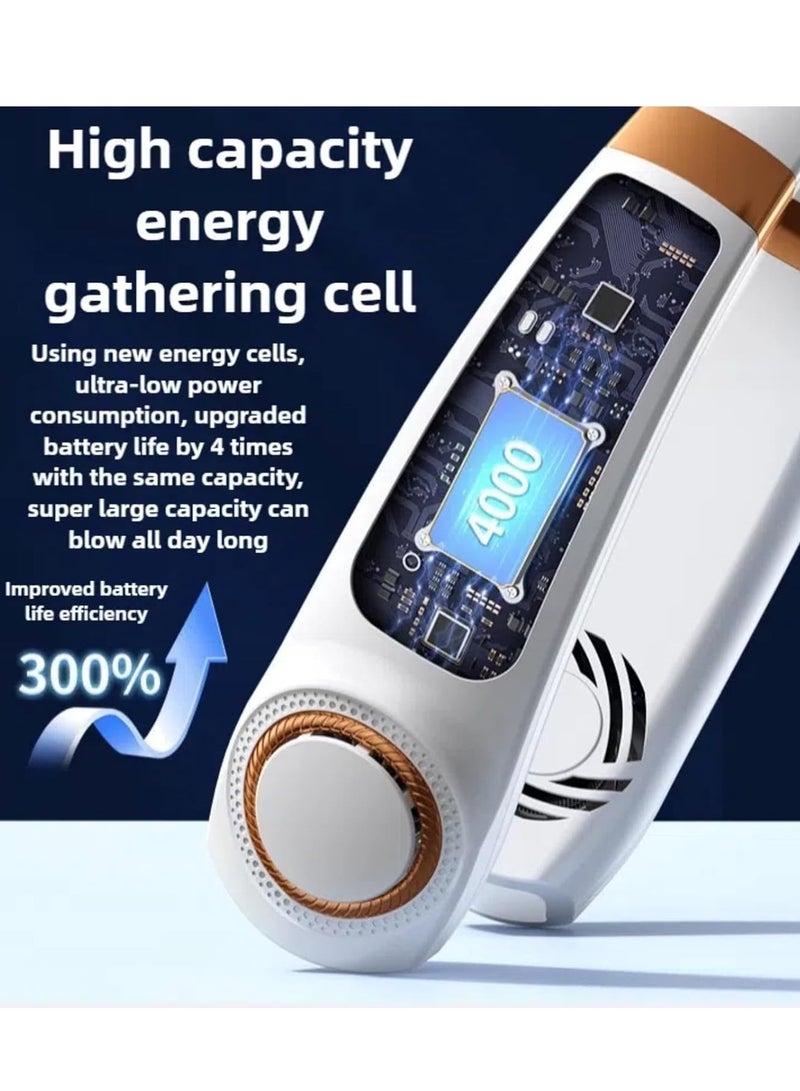 general Neck fan neck fans that blow cold air portable neck fan personal fans portable rechargeable Hands Free Bladeless Fan 2000mAh Battery USB Rechargeable 5-Speeds With light (pink) - Image 4