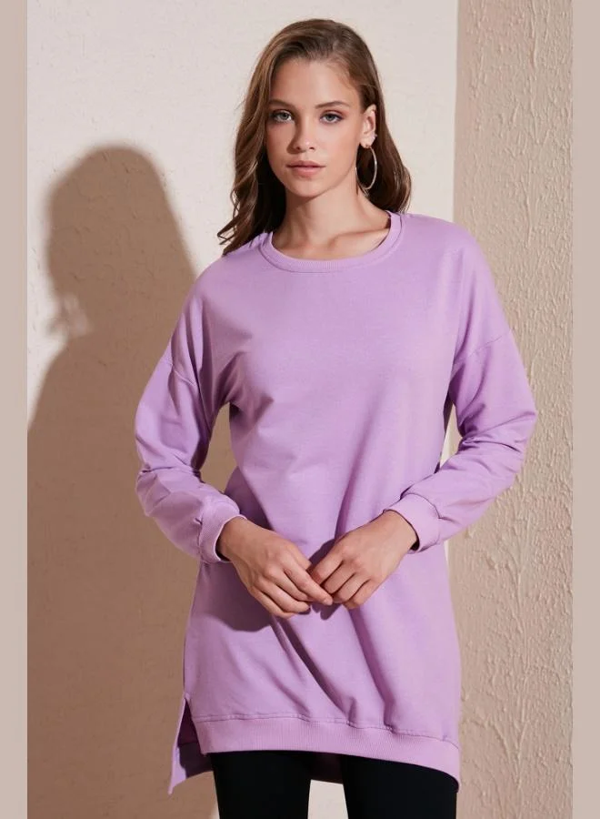 Lela Lela Modest Cotton Crew Neck Oversize Fit Tunic Women's Tunic 5864896