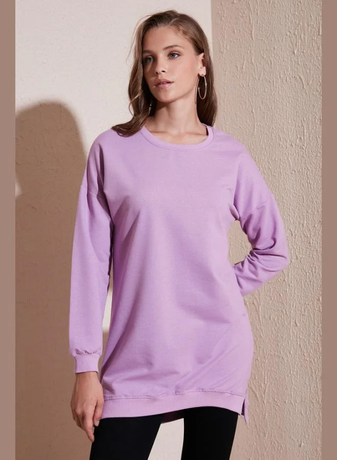 Lela Lela Modest Cotton Crew Neck Oversize Fit Tunic Women's Tunic 5864896