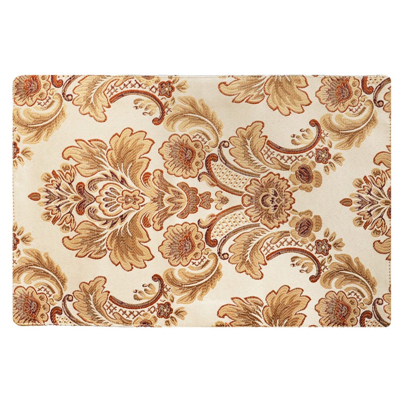 Grelucgo Luxury Damask Table Placemats 12x18 inch Set of 6 Khaki