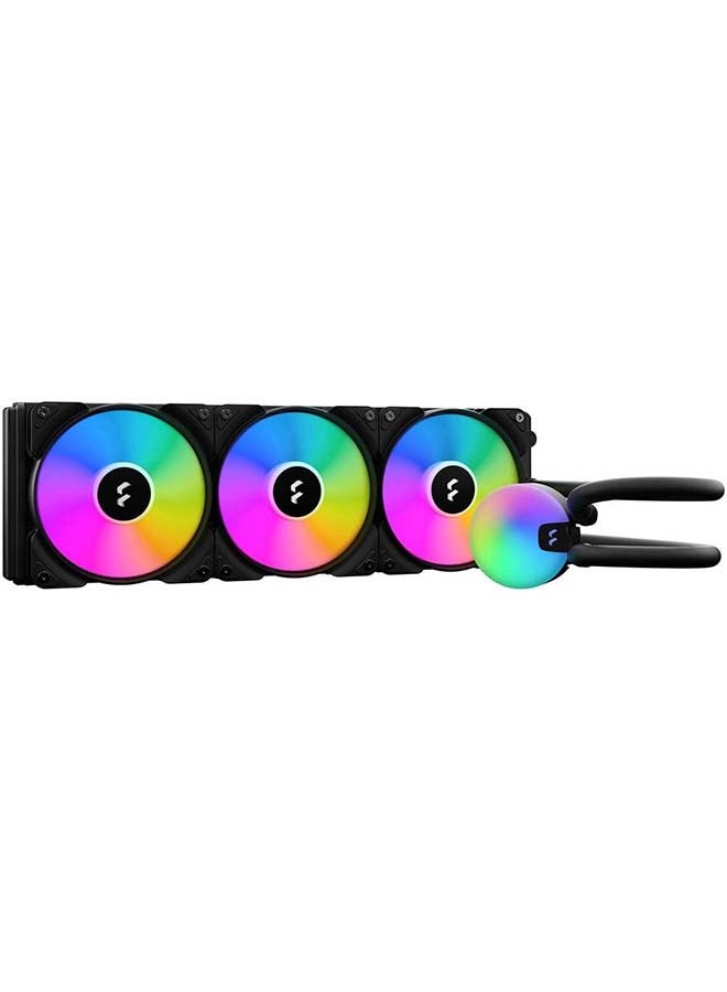 Fractal Design Lumen S36 RGB 360mm AIO CPU Liquid Cooler, LGA 1700 Support, Copper Cold Plate, Aluminium Fins & Radiator, Six ARGB LEDs, 3x 12 RGB PWM Fans, Support LGA 1700/AM5, Black | FD-W-L1-S3612 - Image 3