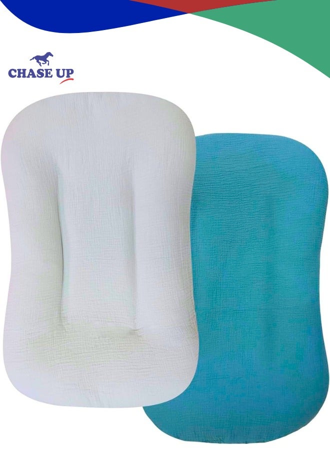 Chase Up Muslin Baby Lounger Cover 2 Pack 100% Cotton Baby Lounger Pillow for Infant Slipcover - Image 1