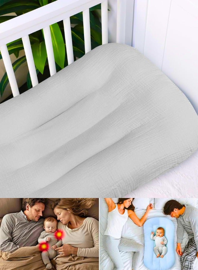 Chase Up Muslin Baby Lounger Cover 2 Pack 100% Cotton Baby Lounger Pillow for Infant Slipcover - Image 3