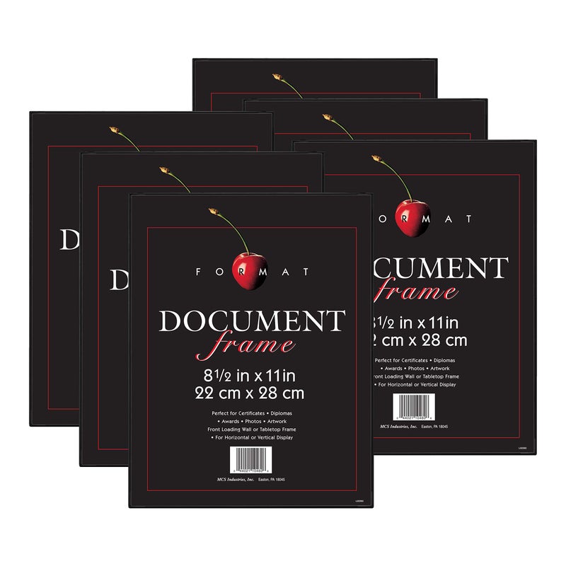 MCS Format Document Frame Diploma and Certificate Frame Black 85 x 11 6Pack