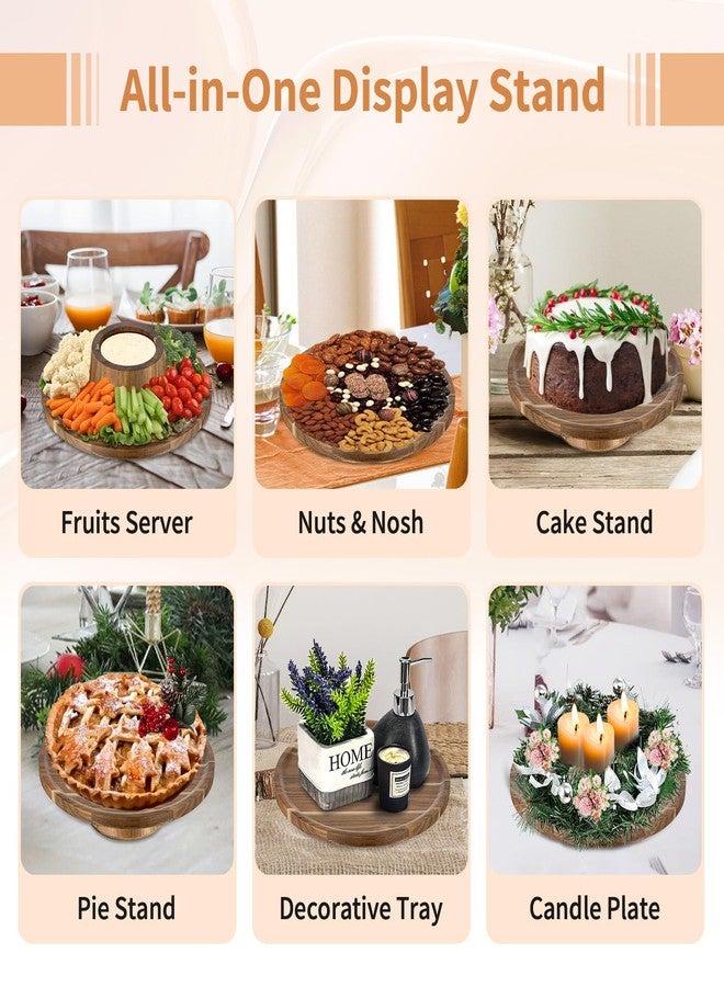 NUPTIO Wood Cake Stand Cupcake Stand: Small Round Cake Display Holder 7.6 Inch Pastry Stands Muffin Snack Platter for Kitchen Wedding Reception Bakery Baby Shower Graduation Dessert Table- 6 Inch Cake - Image 4