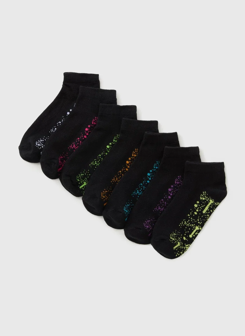 Matalan 7 Pack Boys Splatter Trainer Socks
