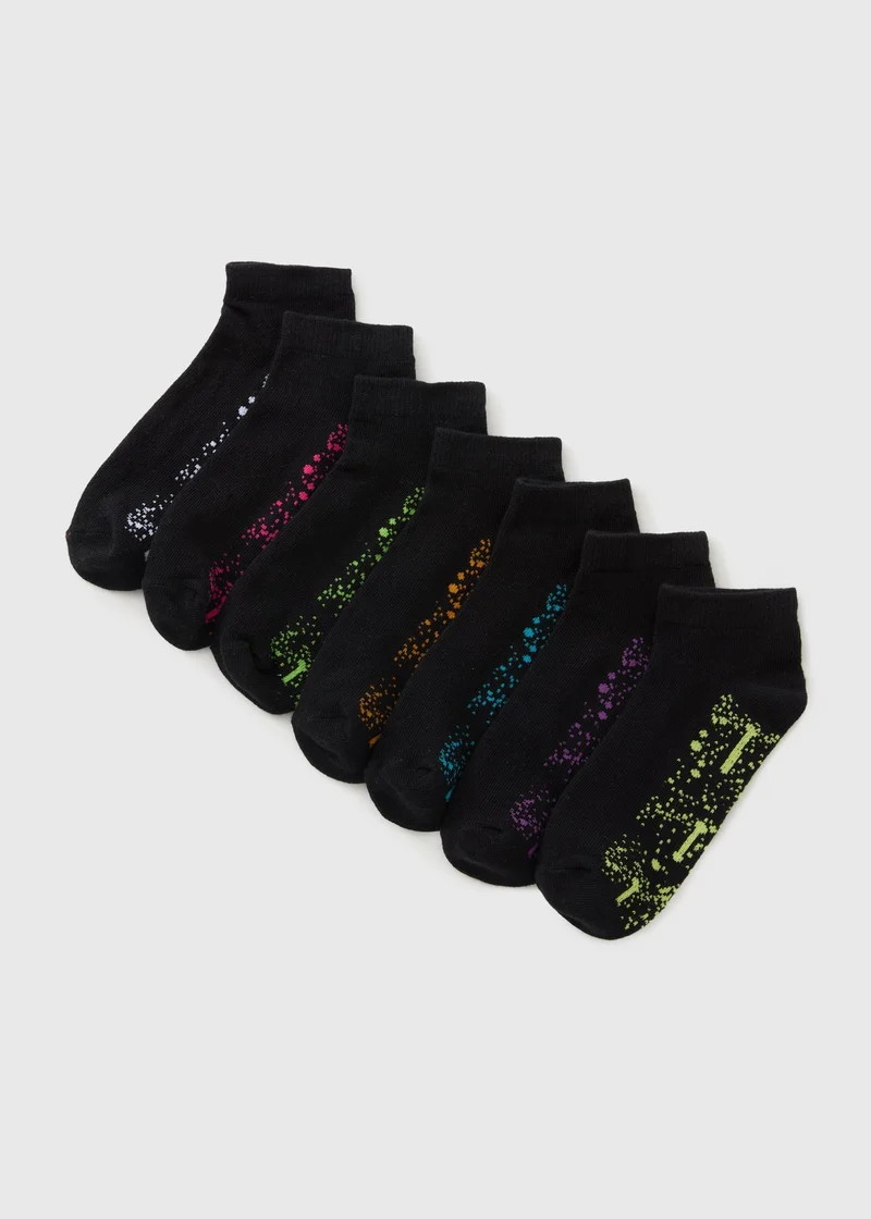 ماتلان 7 Pack Boys Splatter Trainer Socks