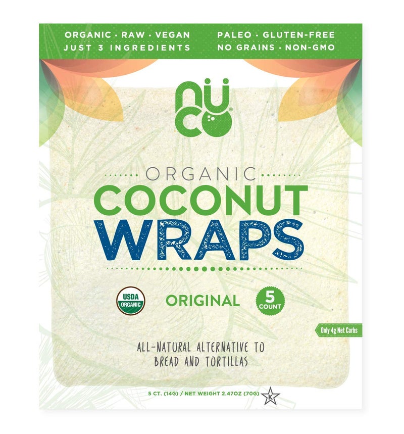 NUCO Certified ORGANIC Paleo Gluten Free Vegan Coconut Wraps 5 Count One Pack of Five Wraps - Image 3