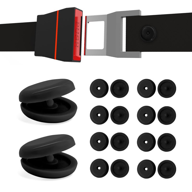 Sylvil 10 Sets Seat Belt Button Stop Plastic Seat Belt Stop Clips Prevent Buckle from Sliding Down No Welding Required SnapOn Seatbelt Stopper Kit Universal Car Accessories Black