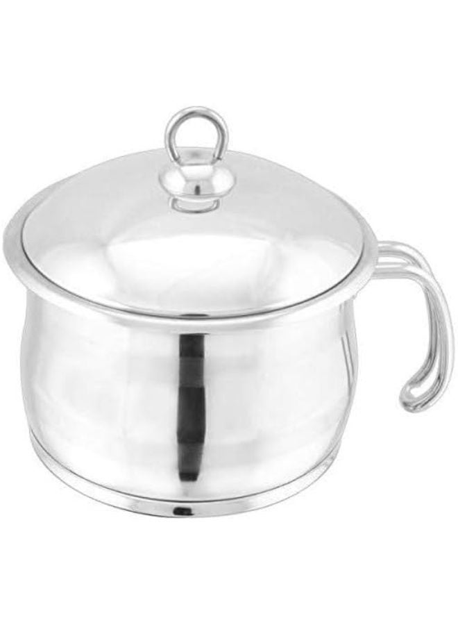 1250 Aluminium Milk Pot with Lid and Stainless Steel Handle, 16 cm Size