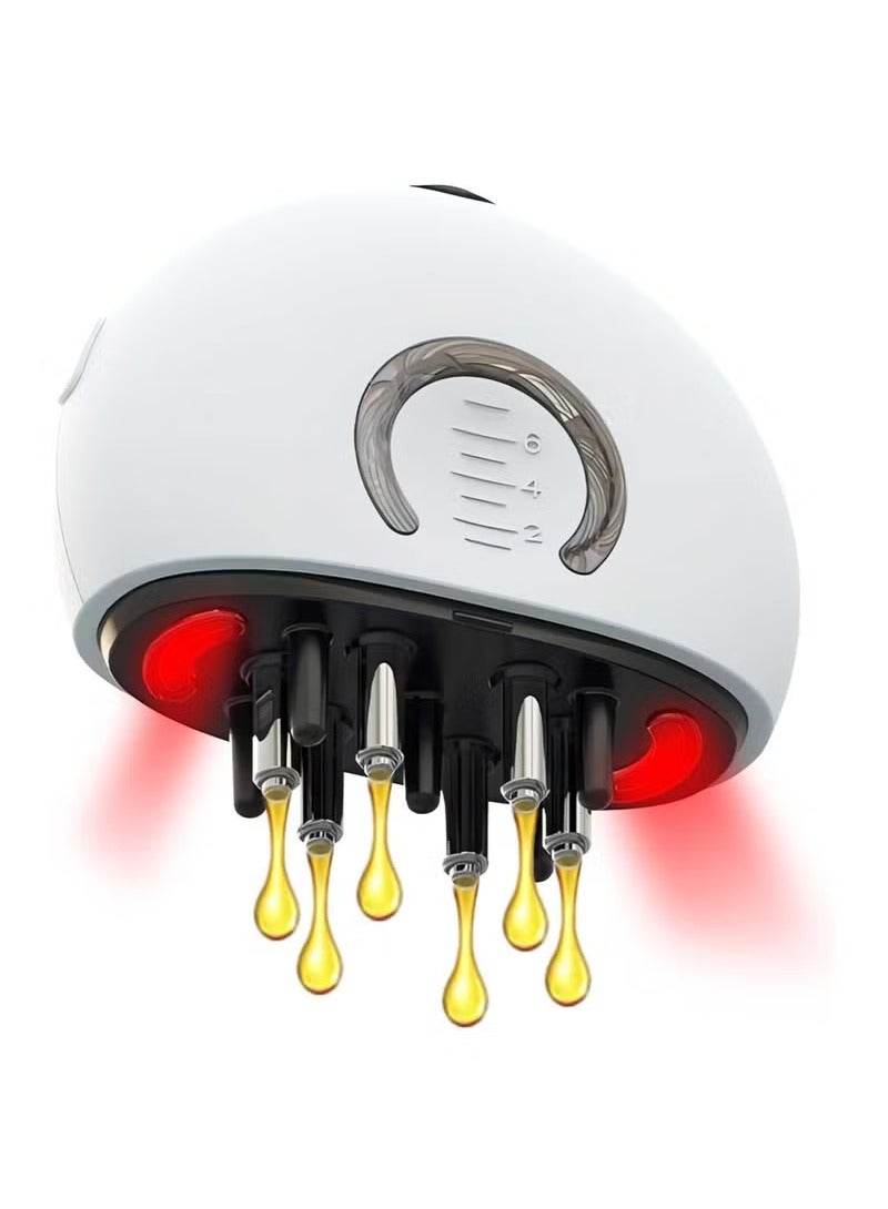 Rock Pow Hair Oil Applicator with Red Light Electric Scalp Massager for Hair Treatment Growth 2 in 1 Scalp Applicator Brush Medicine Fluid Essential Oil Serum Dandruff Exfoliator Treatment Fillable Brush  - Image 1