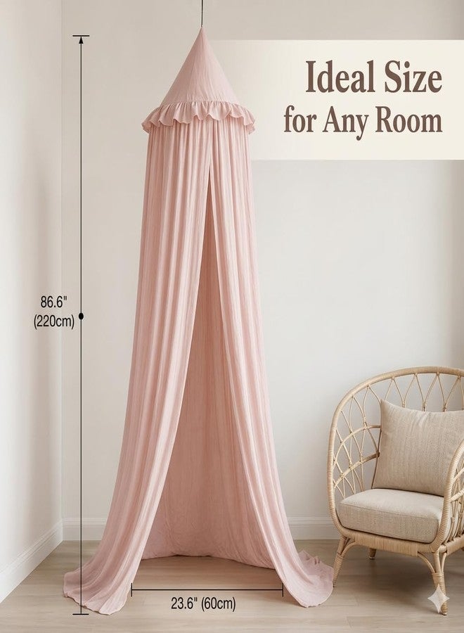PlentiVive Bed Canopy for Girls, Princess Crib Canopy for Nursery, Dreamy Soft Hanging Canopy for Toddler Bed, Twin & Full Size, Kids Bed Canopy for Girls Room Decor & Reading Nook, Pink - Image 2