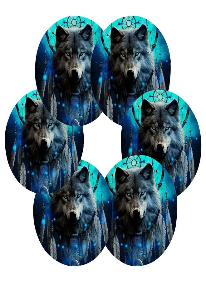 SDMKA Dream Catcher Wolf 6 Pcs Cotton Woven Coasters with Holder - 3.9 Inch Absorbent Drink Coasters - Ideal Cup Coasters for Coffee Table Protection - Image 2