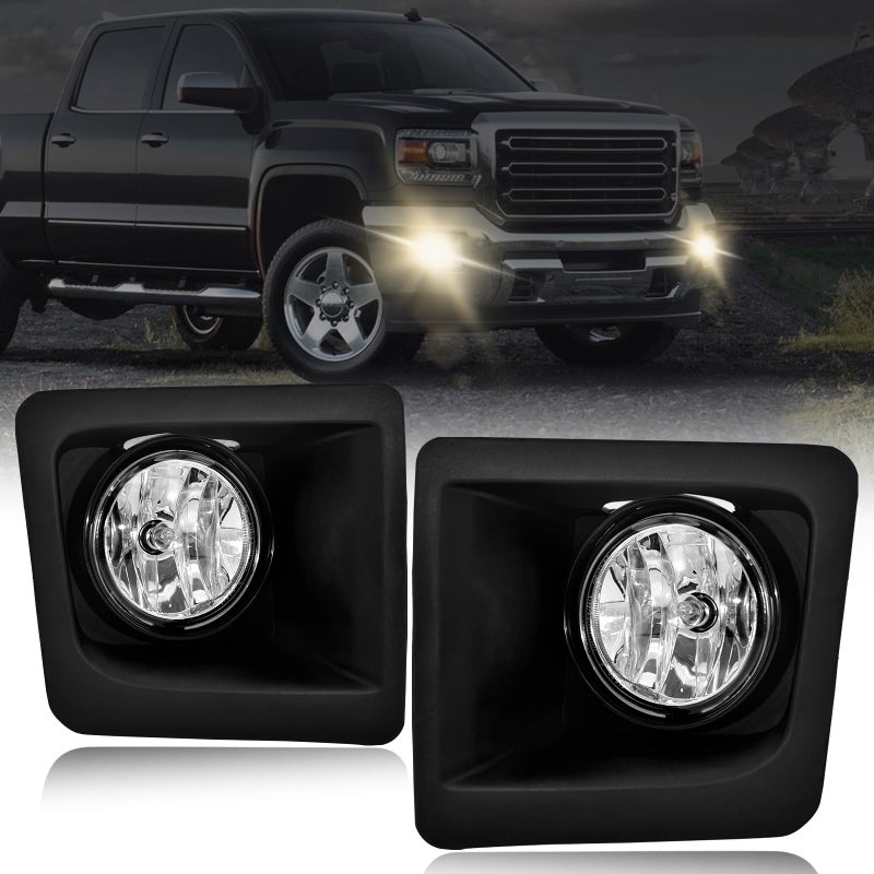 أضواء الضباب SINYATO متوافقة مع 2014 2015 GMC Sierra 1500 مجموعة مصابيح الضباب الهالوجين استبدال بأسلوب OEM معتمد من DOT 1 زوج