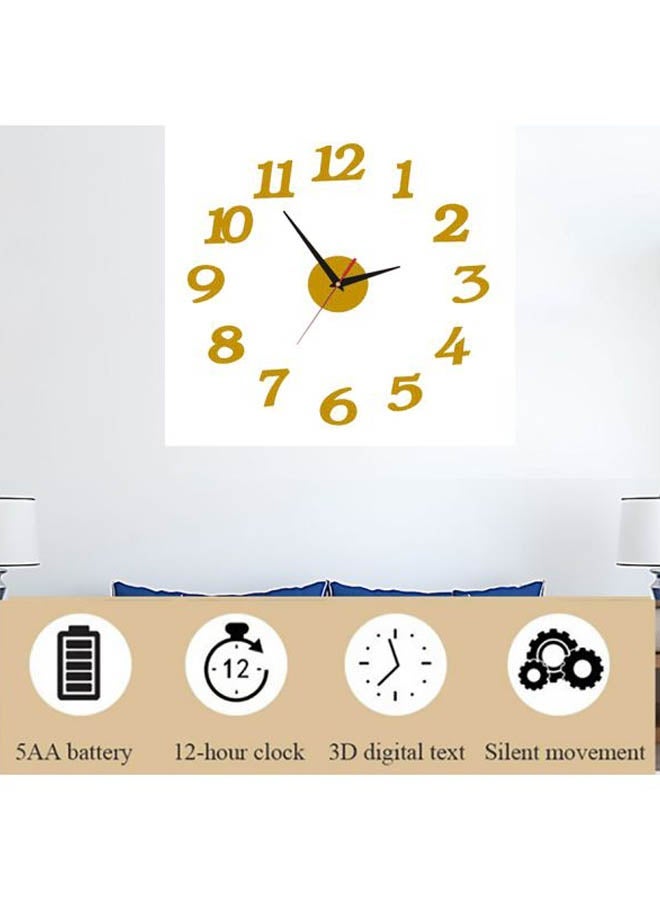نيبمينينت DIY Acrylic Wall Clock Sticker Gold 15x10x4cm - Image 2