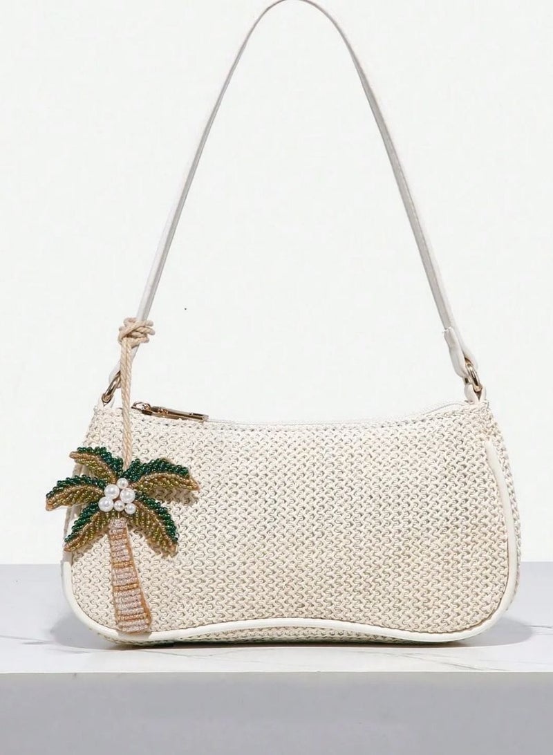 Saudi National Day Palm Tree Keychain – Elegantly handcrafted with shiny and colorful beads, this keychain adds a distinctive touch to your bag or keys. Comes with a convenient strap for easy carrying and everyday use. Can be used as a keychain, bag accessory, or car charm. - Image 2