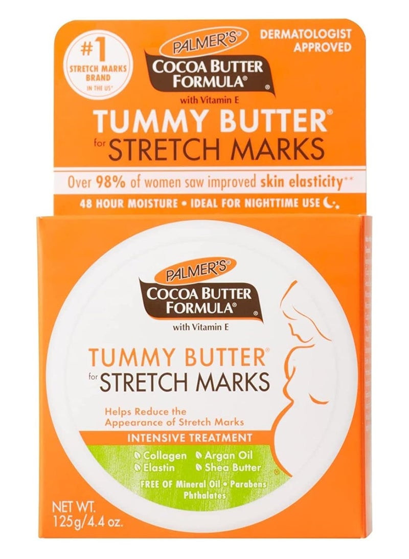 Palmer's Cocoa Tummy Butter Formula for Stretch Marks-Vitamin E-48 Hrs Moisture-Reduce Appearance of Mark-Improve Skin Elasticity-Ideal Nighttime-No Paraben,Sulphate,Dyes,Mineral Oil-125g - Image 1
