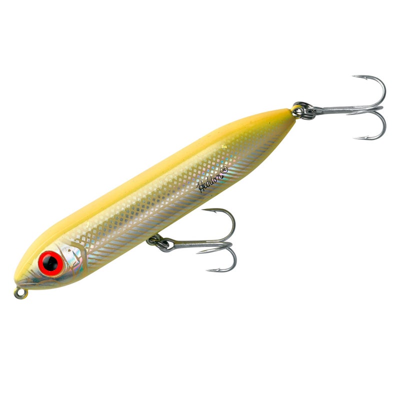 Heddon Super Spook Topwater Fishing Lure for Saltwater and Freshwater, Bone/Silver, Super Spook Jr (1/2 oz) - Image 1