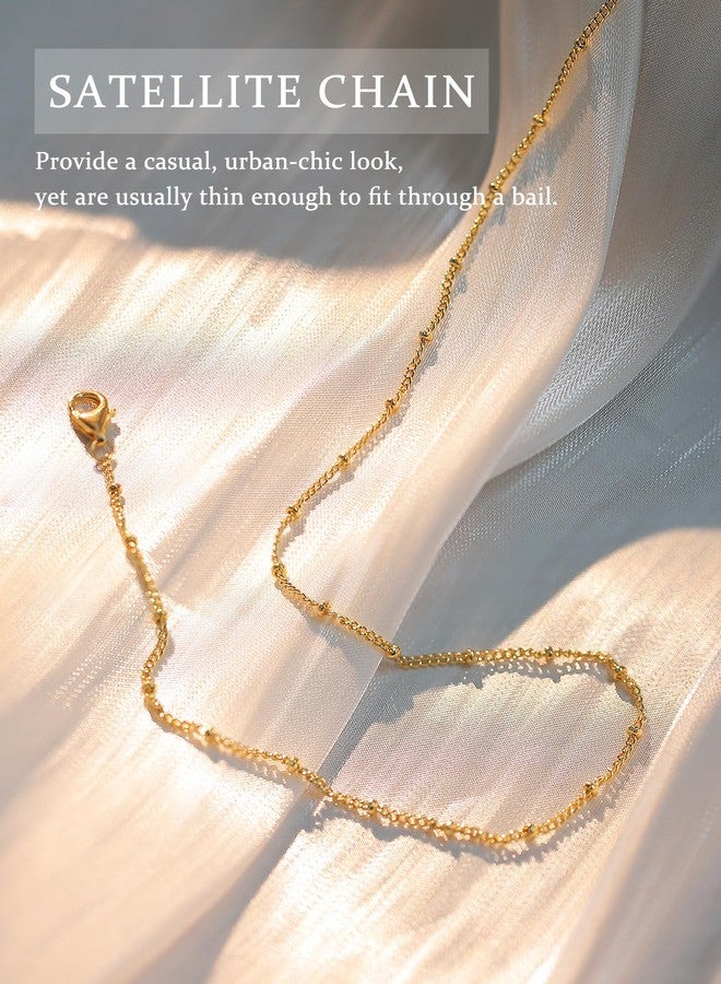 Krfy Gold Chain Necklace for Women Trendy - 925 Sterling Silver Clasp Dainty Choker Necklace 14K Gold Plated 14/16/18/20 inch Thin Simple Box Figaro Chain Herringbone Necklace Gold Jewelry for Women, - Image 2